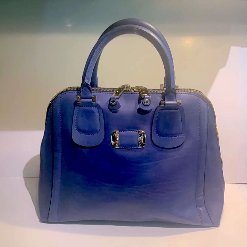 Jimmy Choo large blue leather bag